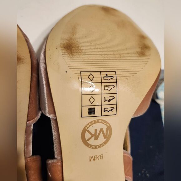 Michael Kors MK "Becky" Lt. Pink Velvet Slingback Heeled Sandals Sz.9.5 Ret $169 - Picture 9 of 9